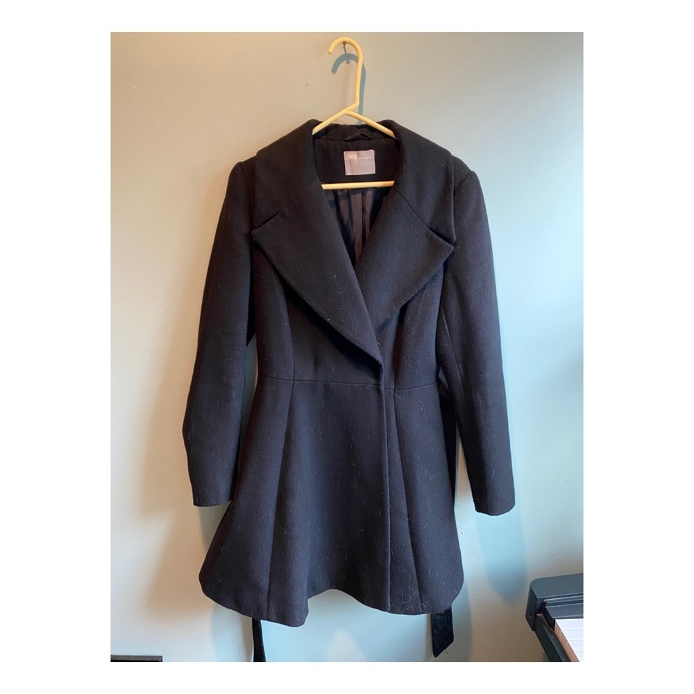 Women’s Belted Black Peacoat from Forever 21